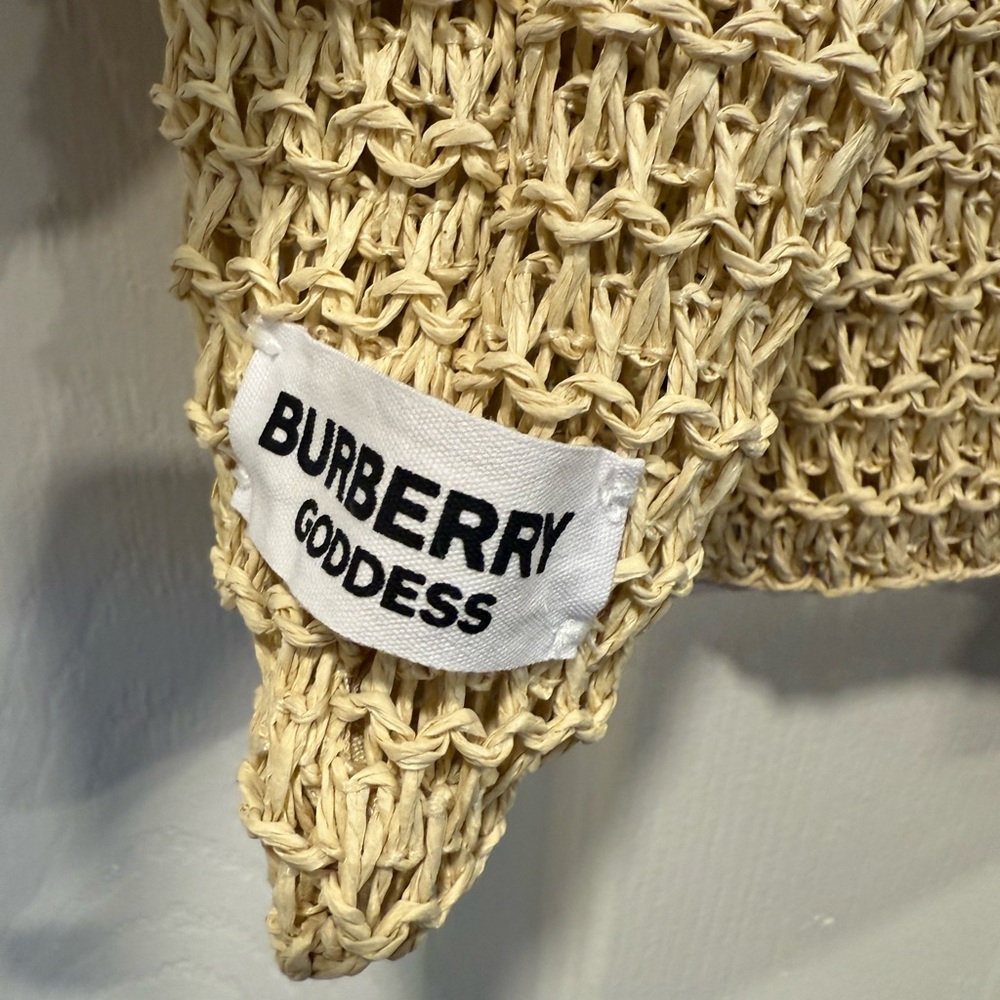 BURBERRY Goddess Tan Woven Tote Bag - Picture 2 of 2